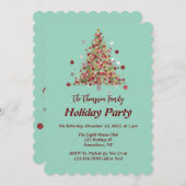 Polka Dot Tree Christmas Holiday Party Einladung (Vorne/Hinten)