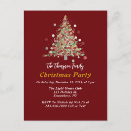 Polka Dot Tree Christmas Party Postkarte