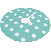 Polka Dot Tree Skirt (Aqua & White) Polyester Weihnachtsbaumdecke (Schrägansicht)