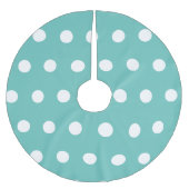 Polka Dot Tree Skirt (Aqua & White) Polyester Weihnachtsbaumdecke (Vorderseite)