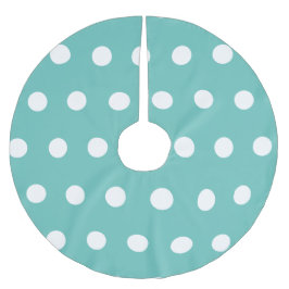 Polka Dot Tree Skirt (Aqua & White) Polyester Weihnachtsbaumdecke