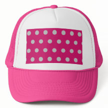 Polka Dot Trucker Hat (Hot Pink & Gray)