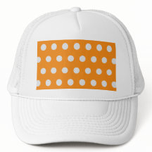 Polka Dot Trucker Hat (Orange & Silver)