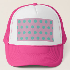 Polka Dot Trucker Hat (Pink & Aqua) Truckerkappe