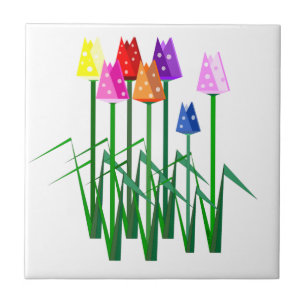 Polka Dot Tulips Keramik Tile Fliese