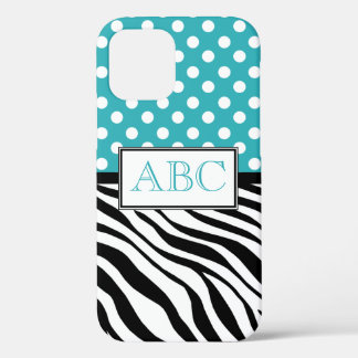 Polka Dot Turquoise und Zebra Print Case-Mate iPhone Hülle