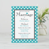Polka Dot Turquoise Wedding Einladungen (Stehend Vorderseite)