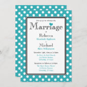 Polka Dot Turquoise Wedding Einladungen (Vorne/Hinten)