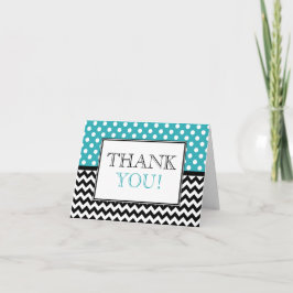 Polka Dot Turquoise & Zickzack Dankeschön Karte