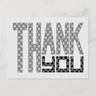 Polka Dot Typografie Danke, Postcard Postkarte