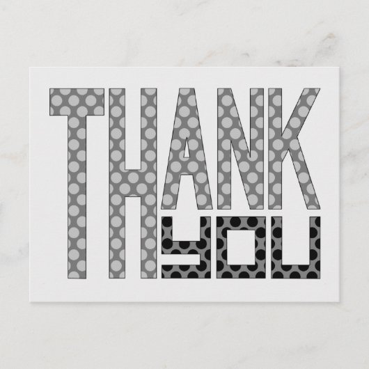 Polka Dot Typografie Danke, Postcard Postkarte (Vorderseite)