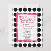 Polka Dot Umbrella Babydusche Einladung (Rückseite)