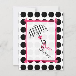 Polka Dot Umbrella Babydusche Einladung