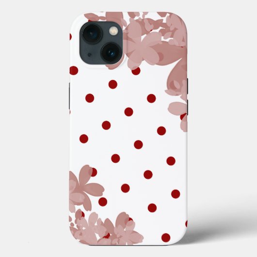 Polka Dot und Blumenmuster Case-Mate iPhone Hülle (Rückseite)
