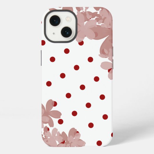 Polka Dot und Blumenmuster iPhone Hülle (Rückseite)