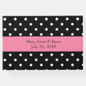 Polka Dot und Pink Gerber Daisy Wedding Gästebuch (Rückseite)
