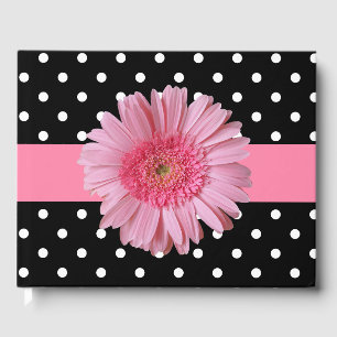 Polka Dot und Pink Gerber Daisy Wedding Gästebuch