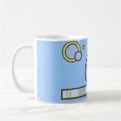 Polka Dot und Streifen Blue Monogram Kaffeetasse (Links)