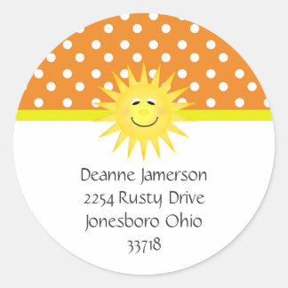 Polka Dot und Sunshine Address Stickers