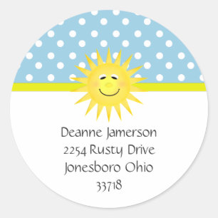 Polka Dot und Sunshine Address Stickers