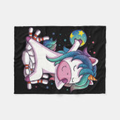Polka Dot Unicorn Bowling Birthday Party Geschenk  Fleecedecke (Vorderseite (Horizontal))