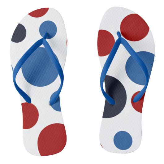 Polka-Dot USA Patriotic Flip Flops Badesandalen (Fußbett)