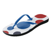 Polka-Dot USA Patriotic Flip Flops Badesandalen (Schrägansicht)