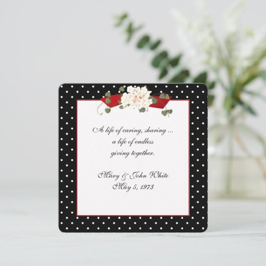 Polka Dot Vow Renewal Zeremonie Einladung (Stehend Vorderseite)