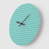 Polka Dot Wall Clock (Aqua & White) Große Wanduhr (Winkel)
