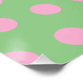Polka Dot Wall Poster (Sage Green & Pastel Pink) (Ecke)