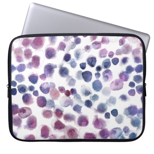 Polka Dot Wasserfarbe: Geometrisch Nahtlos. Laptopschutzhülle (Vorderseite)