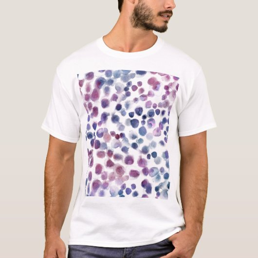 Polka Dot Wasserfarbe: Geometrisch Nahtlos. T-Shirt (Vorderseite)