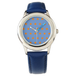Polka Dot Watch (Denim Blue & Orange) Armbanduhr
