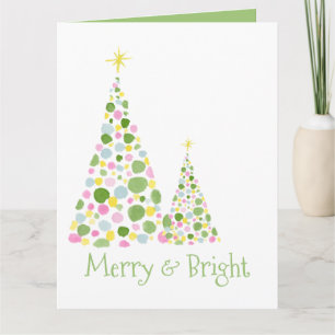 Polka Dot Watercolor Weihnachtsbaum Karte