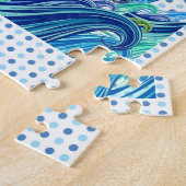 Polka Dot Waves of Blue Puzzle (Seite)