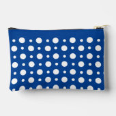 Polka Dot White Blue Zubehörtasche (Rückseite)