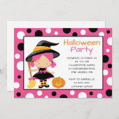 Polka Dot Witch Halloween-Party Einladungen (Vorne/Hinten)