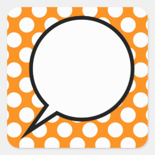 Polka Dot Word Balloon Benutzerdefinierter Text Quadratischer Aufkleber