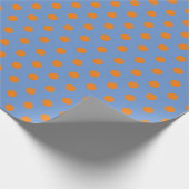 Polka Dot Wrapping Paper (Denim Blue & Orange) Geschenkpapier (Ecke)
