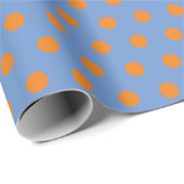 Polka Dot Wrapping Paper (Denim Blue & Orange) Geschenkpapier (Rolleneckpunkt)