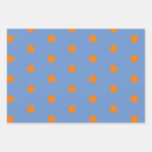 Polka Dot Wrapping Paper (Denim Blue & Orange) Geschenkpapier Set (Vorderseite)