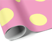 Polka Dot Wrapping Paper (rosa und weich gelb) Geschenkpapier (Rolleneckpunkt)