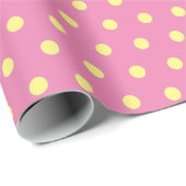 Polka Dot Wrapping Paper (rosa und weich gelb) Geschenkpapier (Rolleneckpunkt)