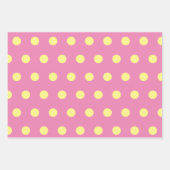 Polka Dot Wrapping Paper (rosa und weich gelb) Geschenkpapier Set (Vorderseite 3)