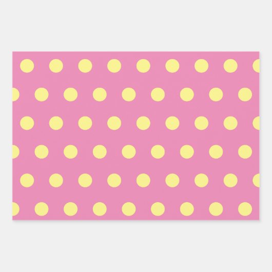 Polka Dot Wrapping Paper (rosa und weich gelb) Geschenkpapier Set (Vorderseite 3)