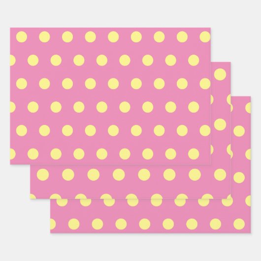 Polka Dot Wrapping Paper (rosa und weich gelb) Geschenkpapier Set (Set)