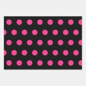 Polka Dot Wrapping Paper (Schwarz & Neon Pink) Geschenkpapier Set (Vorderseite 2)