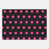 Polka Dot Wrapping Paper (Schwarz & Neon Pink) Geschenkpapier Set (Vorderseite)