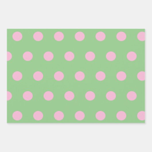 Polka Dot Wrapping Paper (Seite Grün & Pastell Pin Geschenkpapier Set (Vorderseite 2)