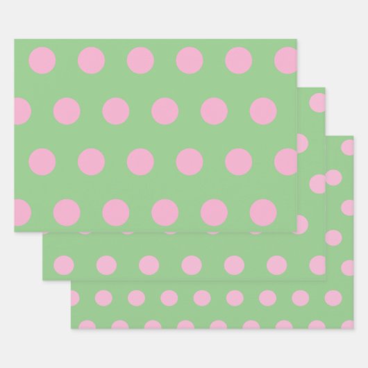 Polka Dot Wrapping Paper (Seite Grün & Pastell Pin Geschenkpapier Set (Set)